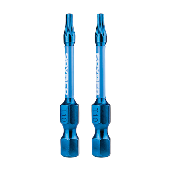 Spyder Mach-Blue T10 Impact Driver Bits - Steel - 1/4 x 2-in - 2 PCS