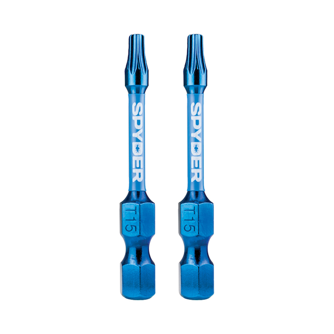 Spyder Mach-Blue T15 Impact Driver Bits - Steel - 1/4 x 2-in - 2 PCS
