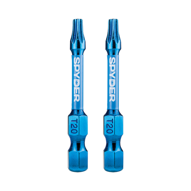 Spyder Mach-Blue T20 Impact Driver Bits - Steel - 1/4 x 2-in - 2 PCS