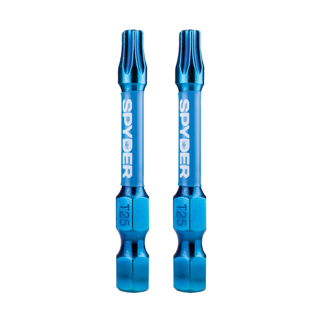 Spyder Mach-Blue T25 Impact Driver Bits - Steel - 1/4 x 2-in - 2 PCS