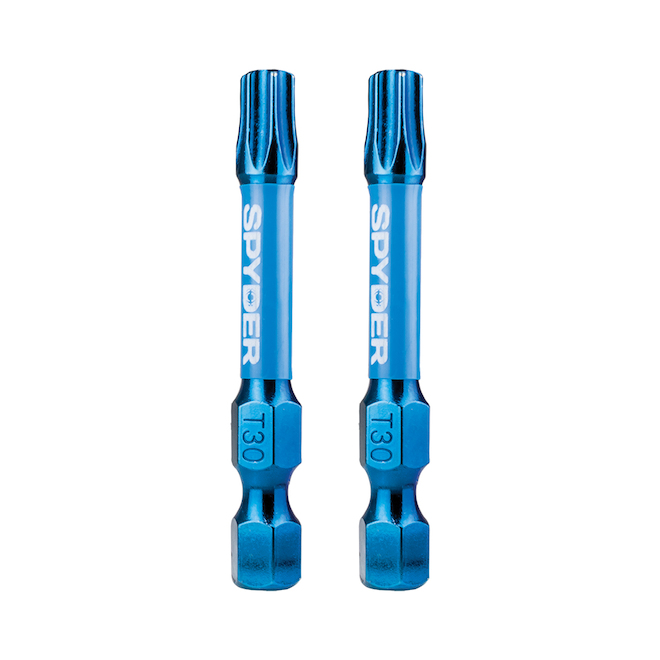 Spyder Mach-Blue T30 Impact Driver Bits - Steel - 1/4 x 2-in - 2 PCS