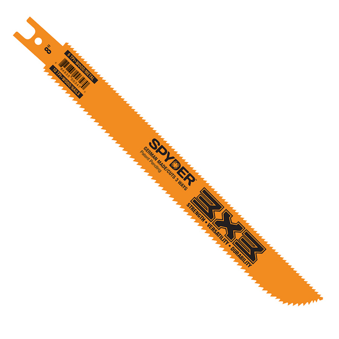 Spyder 3X3 Double-Sided 1-Pack 8-in 6/10-TPI Wood/Metal Cutting Reciprocating Saw Blade