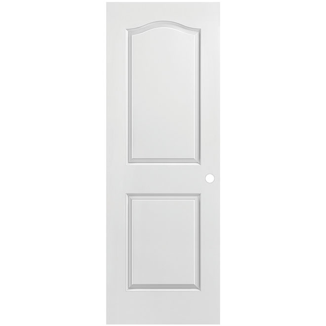 Metrie Door Slab - Arched Top 2-Panel Indoor - Lockset Bore - Primed Hardboard - Hollow Core - Traditional Style