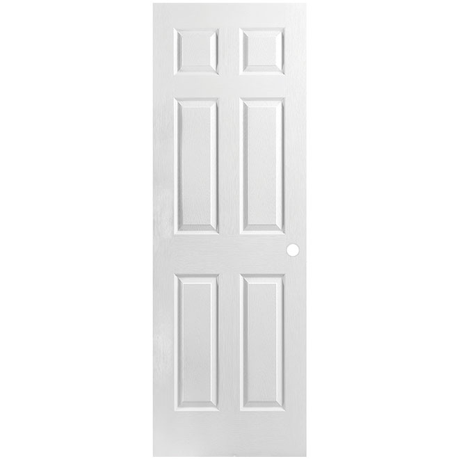 28-in x 80-in 6-Panel Textured Primed Pre-Machined Interior Door