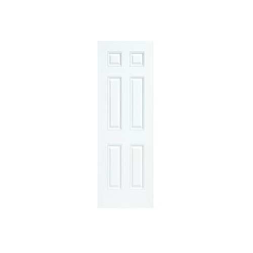 Masonite 6-Panel Primed Finish Entry Door - 24-Gauge Steel - Left or Right-Handed Swing - 35-3/4-in W x 79-in H