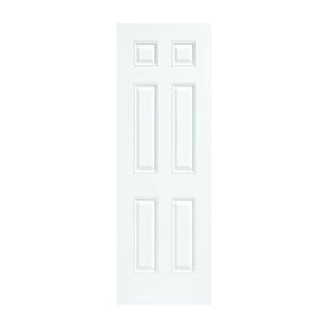 Masonite 6-Panel Entry Door - Primed Finish for Easy Painting - 24GA Steel - 33 3/4-in W x 79-in H