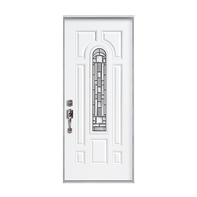 Masonite Right-Handed Swing Pre-Hung Entry Door - 8 Panels - Naples Glass - 36-in W x 80-in L