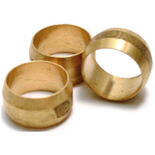 Master Plumber Compression Sleeves - Brass - Plumbing Fitting - 3/8-in dia - 3-Pack