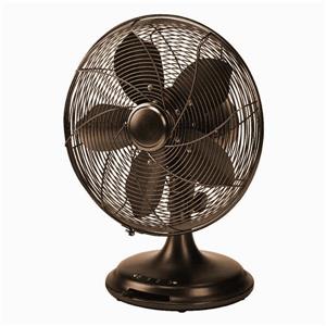 Ecohouzng Retro Desk Fan - 12-in - Brown