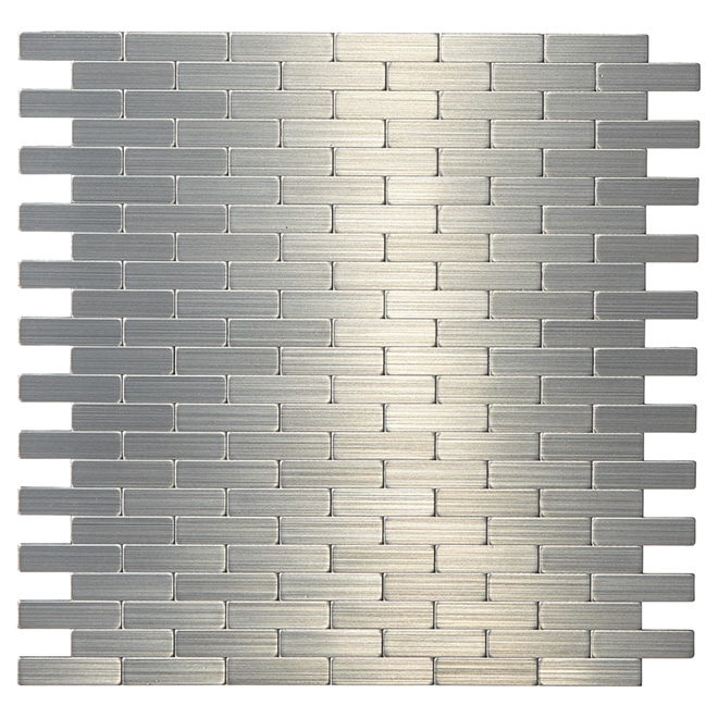 SpeedTiles Wall Tiles - Peel and Stick Stainless Steel Mosaic - 11.42 W x 11.57-in L - 24 per Box