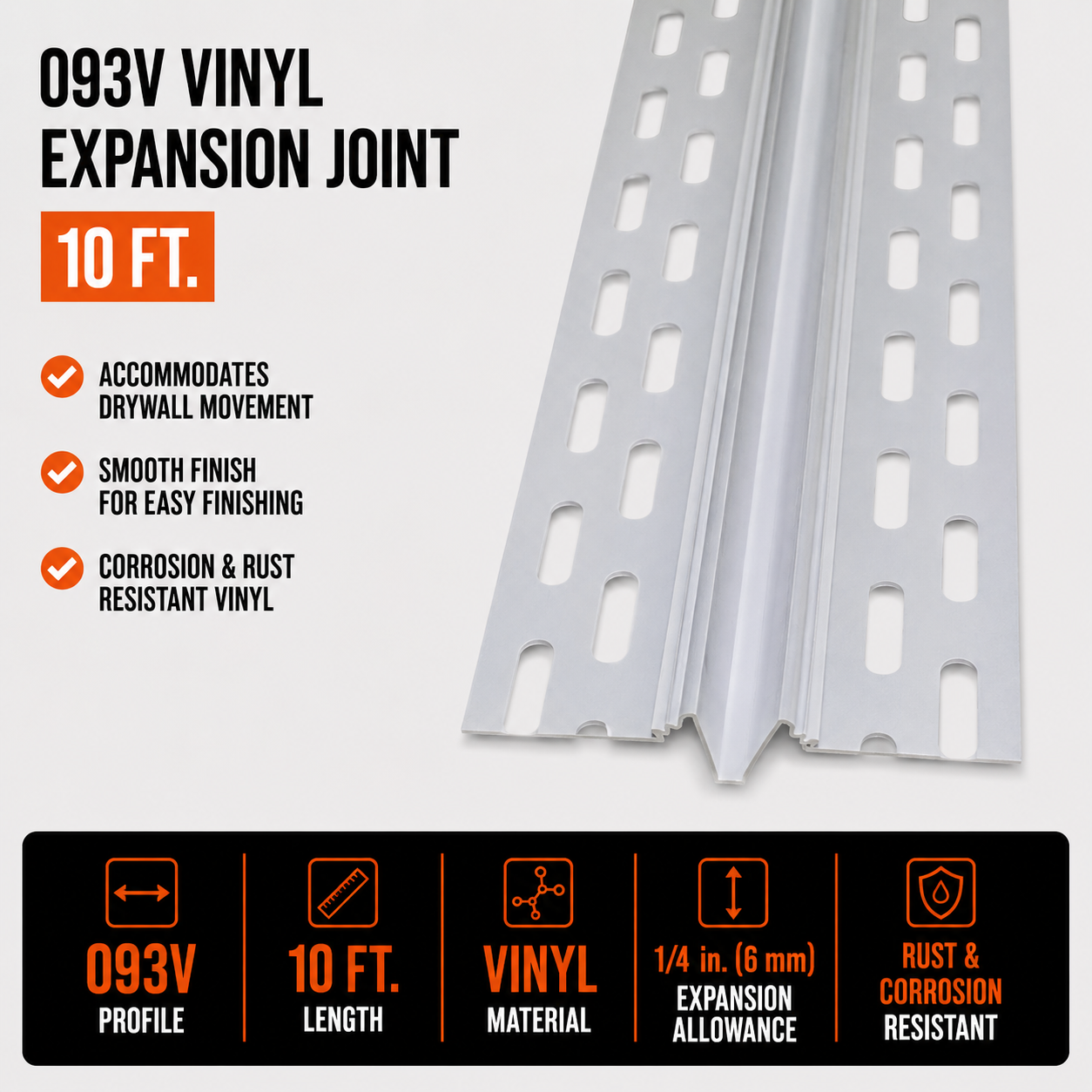 10 ft. 093V Vinyl Expansion Joint