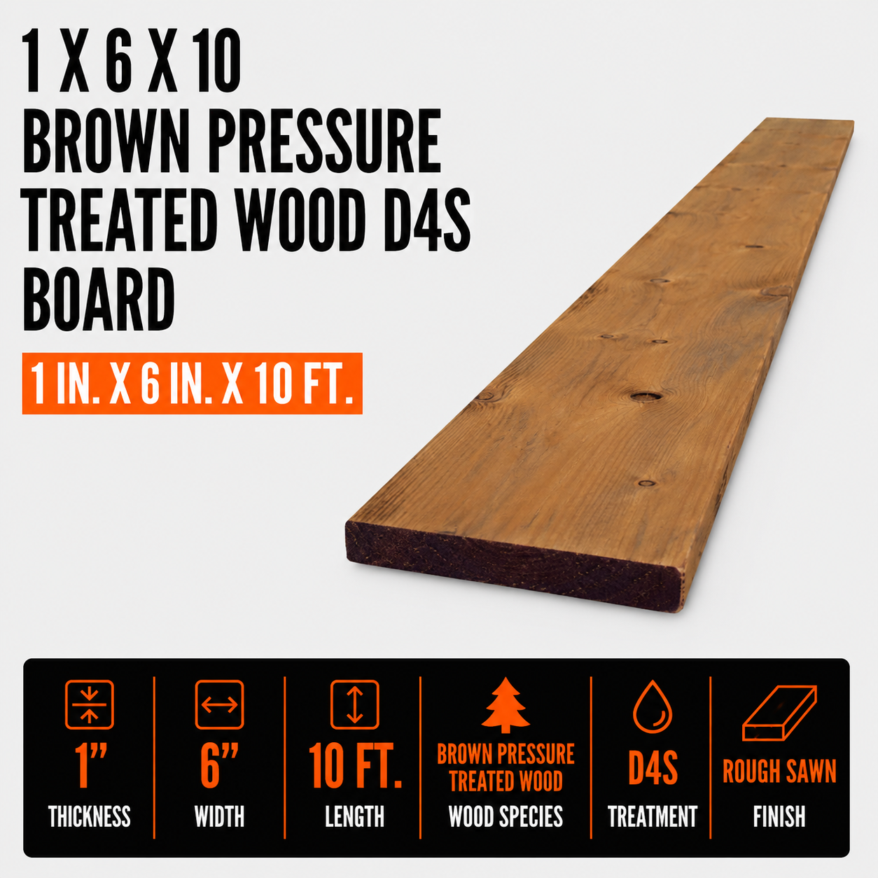 1-in x 6-in x 10-ft SPF Grade 3 & Better D3S Lumber