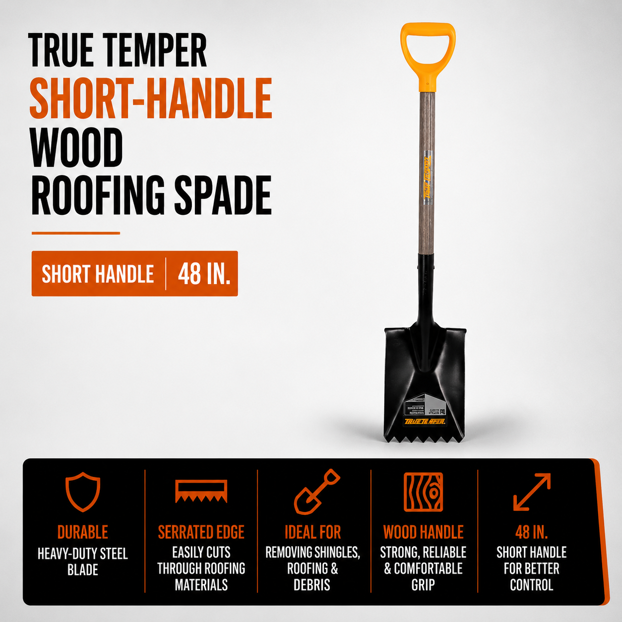 True Temper Short-Handle Wood Roofing Spade