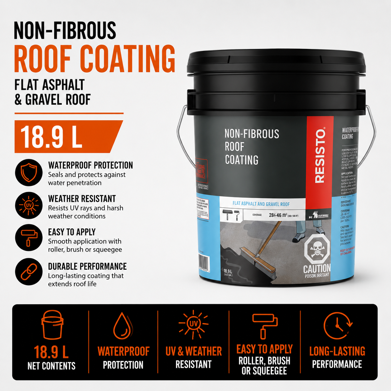 Non-Fibrous Roof Coating - 18.9 L