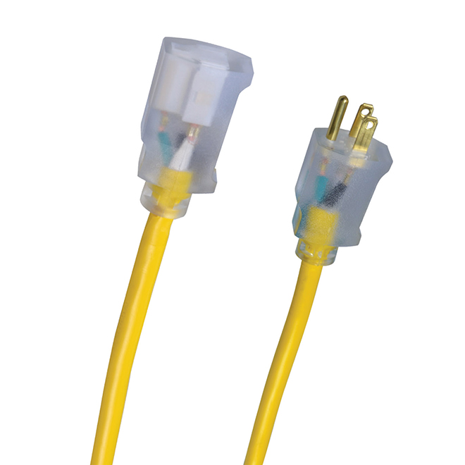 PVC Outdoor Extension Cord - 12/3 - 15 A - 100' - Yellow