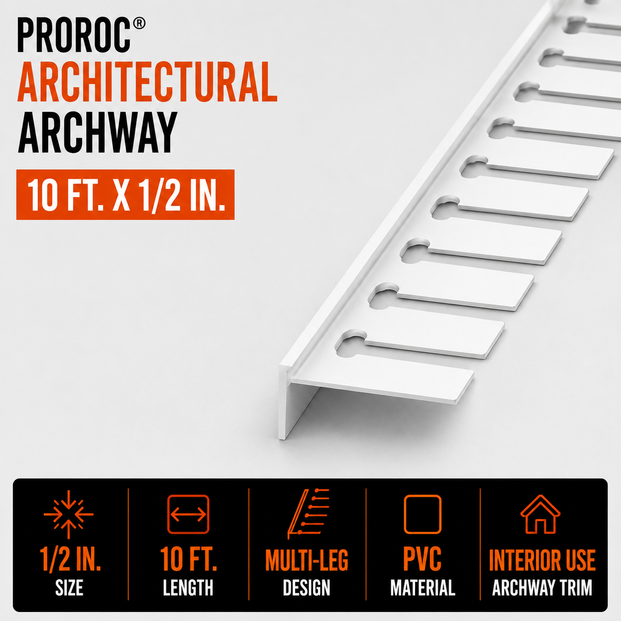 0.5 in x 10 ft PVC Architectural Archway