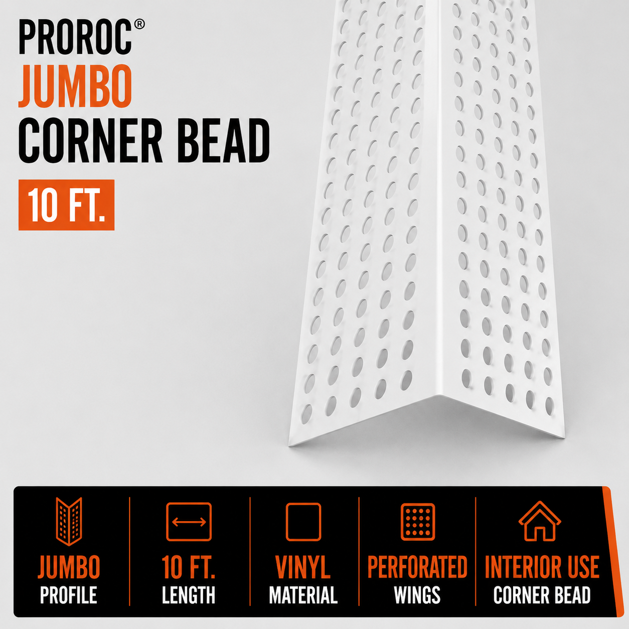 10 ft. Vinyl Jumbo Corner Bead