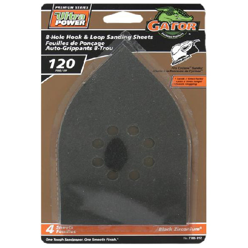 Detail Stick-On Mouse Sandpaper - 120 Grit - 8-Hole - 4-Pack