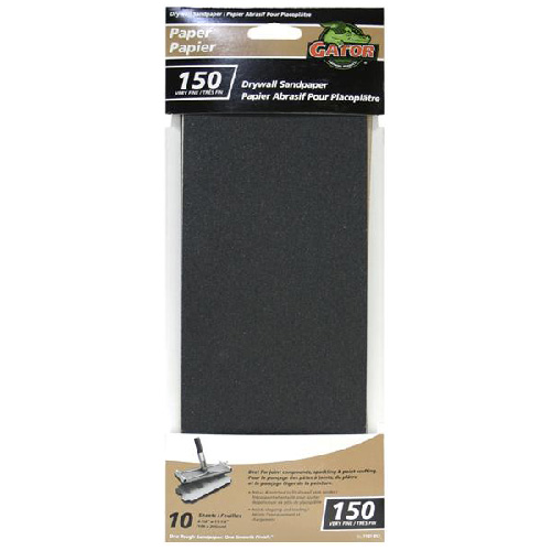 Gator Drywall Sandpaper Sheets - 150 Grit - 10-Pack - Clamp-On