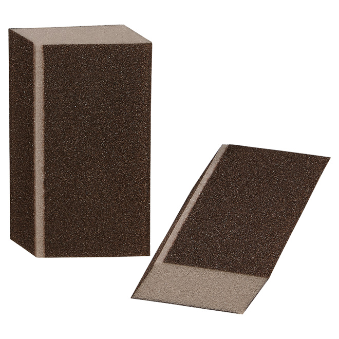 Gator Commercial Angled Sanding Sponge - 60-Grit - 1-in L x 3-in W x 5-in H - 2 Per Pack,