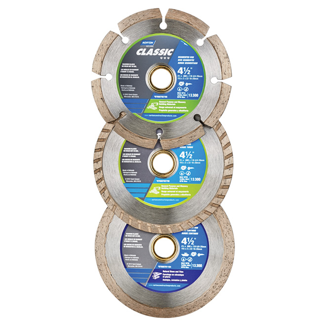 Norton Classic Circular Saw Combo Pack - 3-Piece Set - 4 1/2-in Dia - Diamond Blade