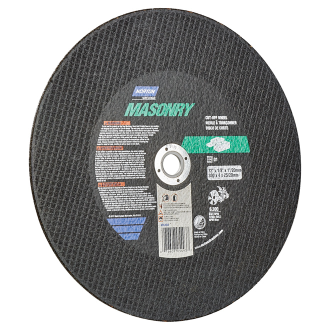 Norton Masonry Type 1 Cutting Blade - Alloy Steel - Deburring - 12-in Dia