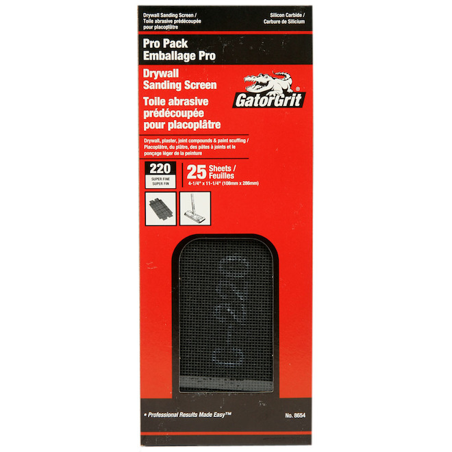 Rust-Oleum Gator 4-1/4-in x 11-1/4-in 220 Grit Precut Drywall Sanding Sheets - 25 Pack