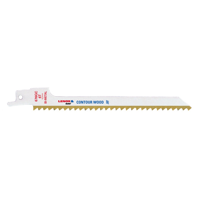 Lenox Reciprocating Saw Blades - Gold - Bi-Metal - 6 TPI - 6-in x 7/16-in - Nail-Embedded Wood - 5 Per Pack