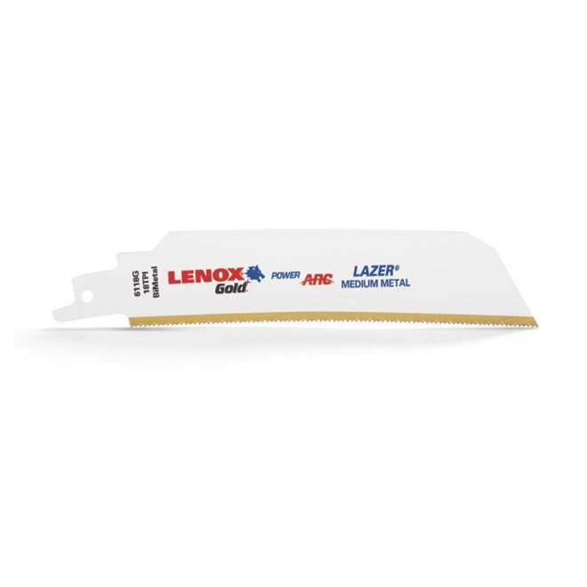 Lenox Reciprocating Saw Blades - Gold - Bi-Metal - 18 TPI - 6-in x 1-in - Extreme Metal - 5 Per Pack
