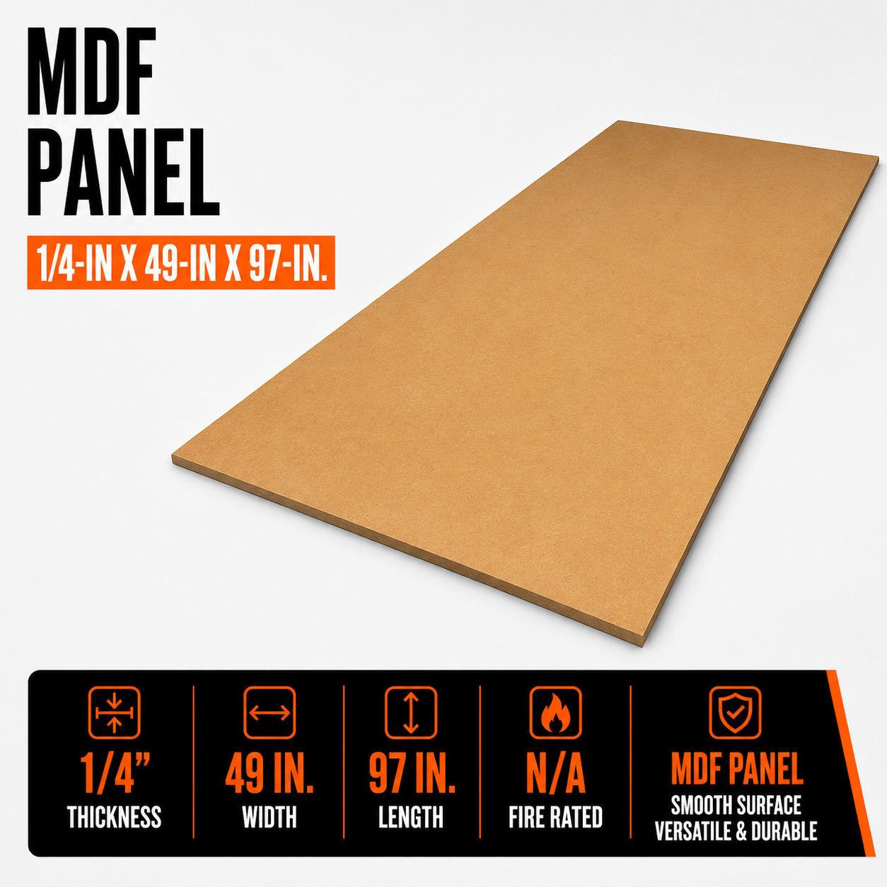 1/4-in x 49-in x 97-in MDF Panel