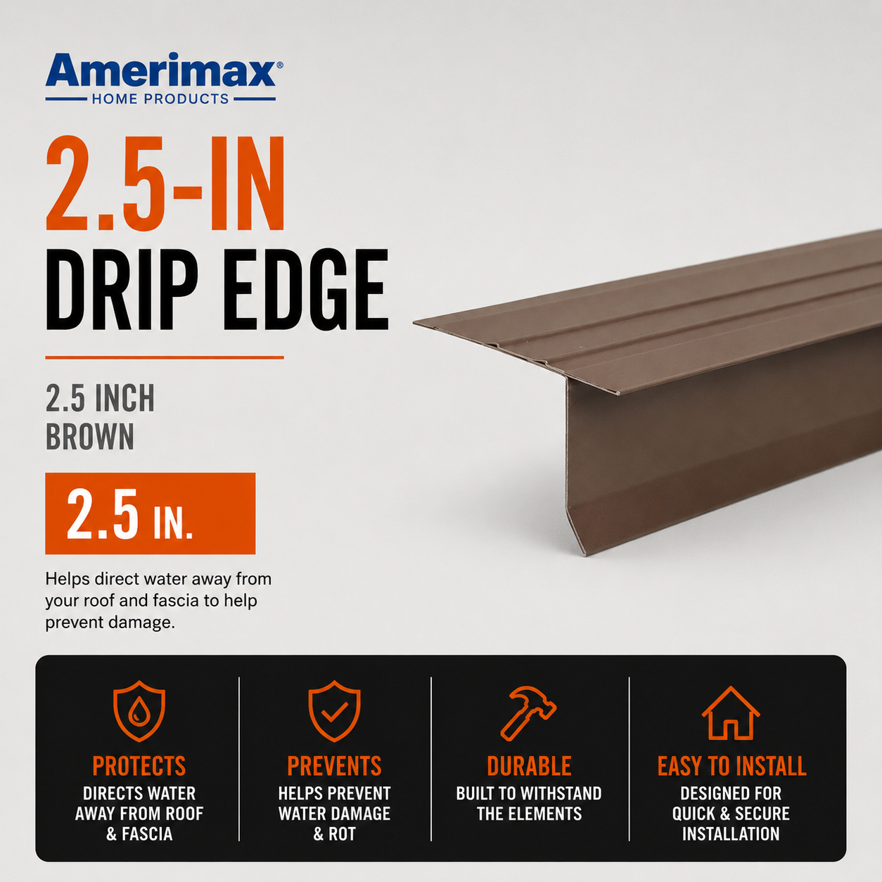 Amerimax 2.5-in Brown Drip Edge