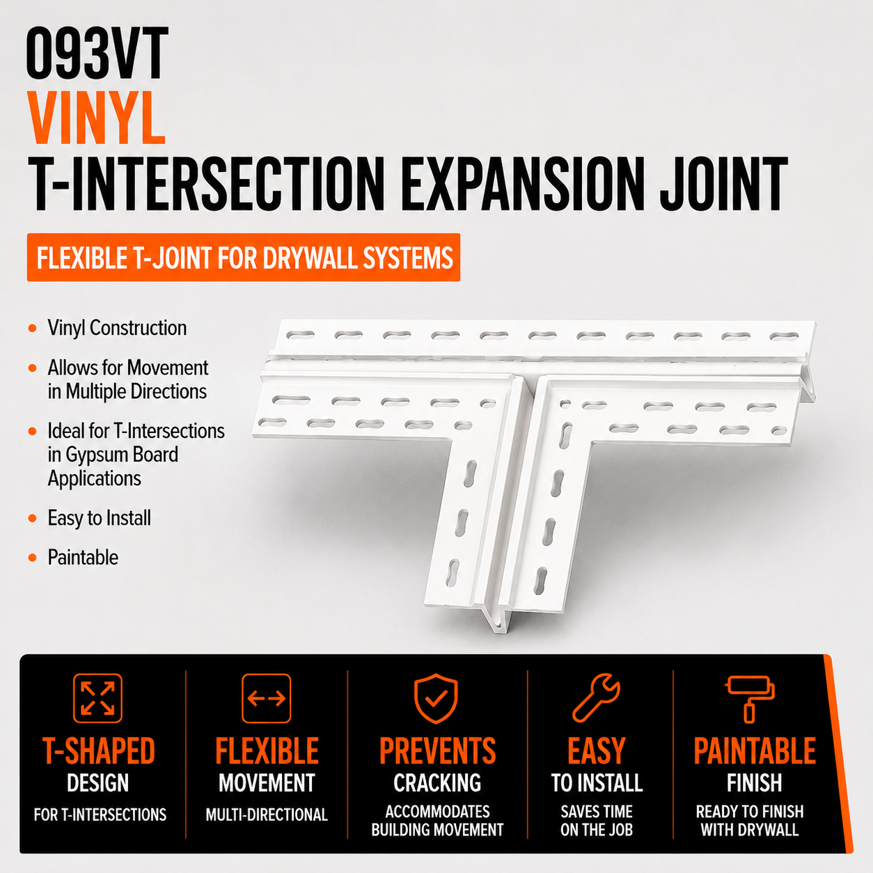 093VT Vinyl T-Intersection Expansion Joint