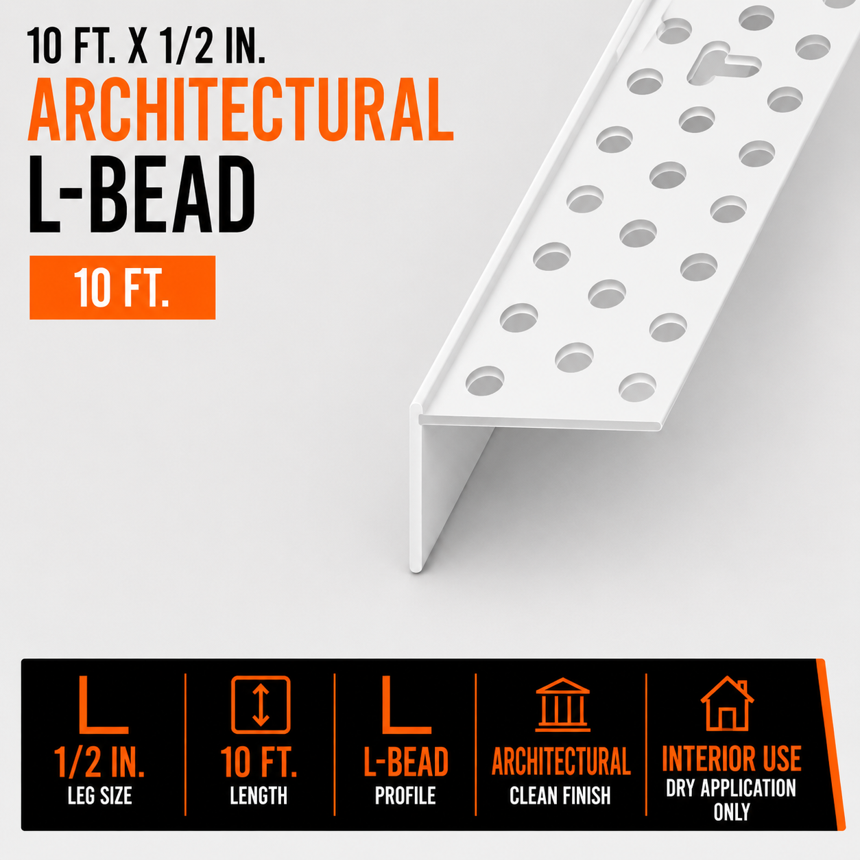 10 ft. x 1-2 in. Architectural L-Bead