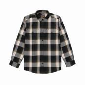 Tilley Tuff Work Shirt for Men with Chest Pockets in Green and Greige Plaid Twill - Medium