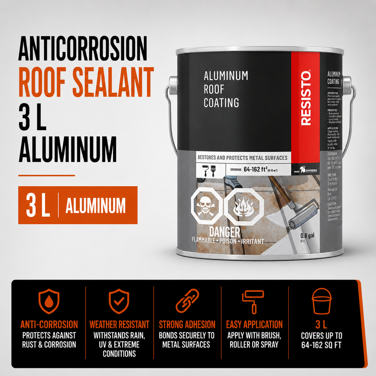 Anticorrosion Roof Sealant - 3 L - Aluminum