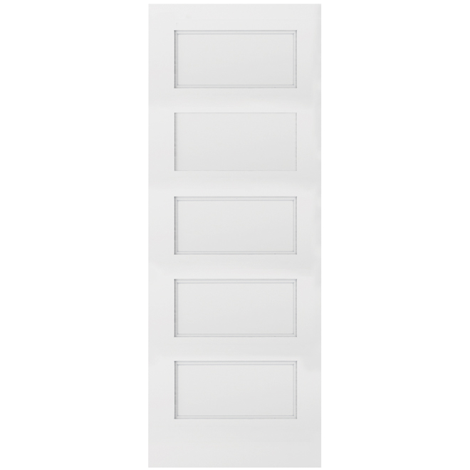 VALU+ Indoor Slab Door Composite 5-Panel White 80-in x 30-in