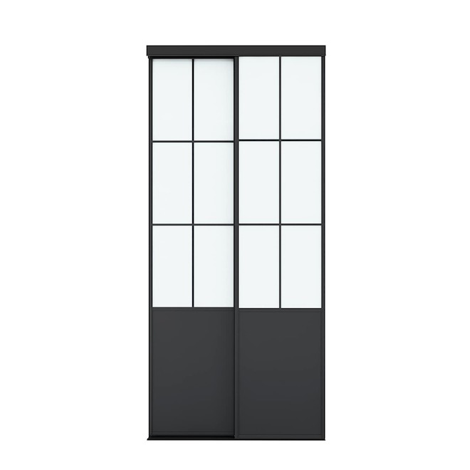 Landon & Co. Sliding Doors with 6 Frosted Lites for Closets 36 x 80-in - Black