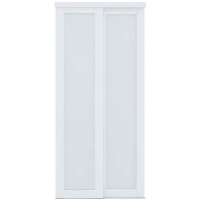 Landon & Co. Sliding Door with 1 Frosted Lite for Closets 36 x 80-in - White