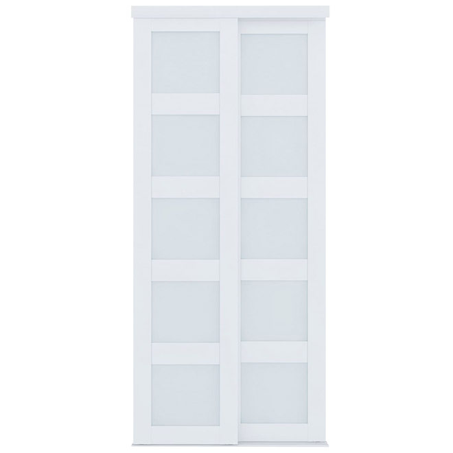 Landon & Co. Sliding Door with 5-Lite Panels for Closets 36 x 80-in - White