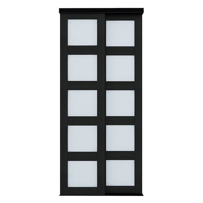 Landon & Co. Sliding Door with 5-Lite Panels for Closets 36 x 80-in - Black