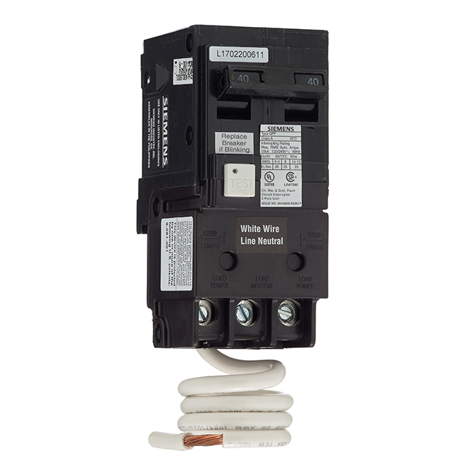 2-Pole 120/240 V AC GFCI Circuit Breaker - 40 A Rated