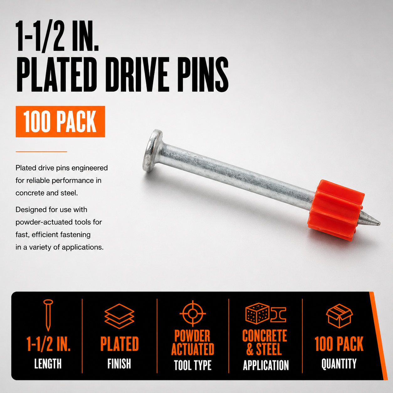 1-1/2 in. Plated Drive Pins (100 Pack)