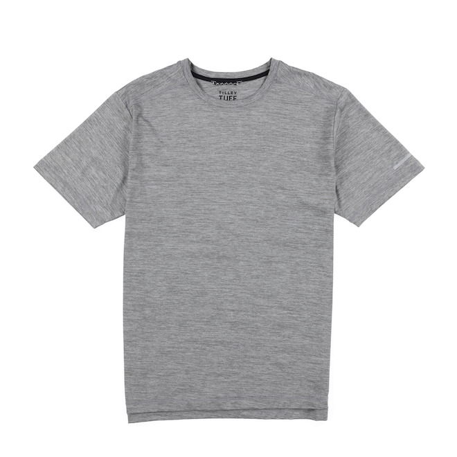 Tilley Tuff Men's T-Shirt in Stretchable Grey Nylon - Small