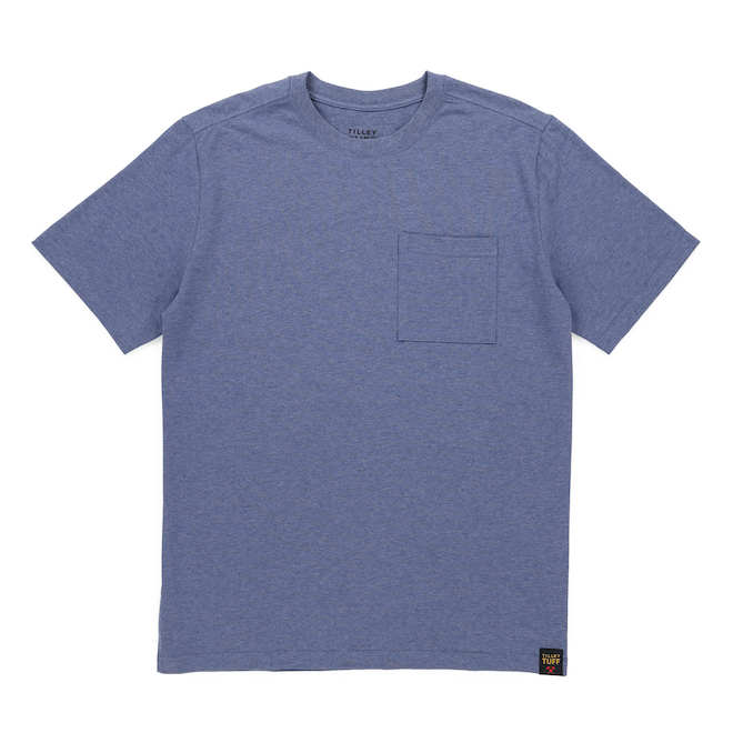 Tilley Tuff Legacy Men's T-Shirt with Pocket in Blue Cotton - Small