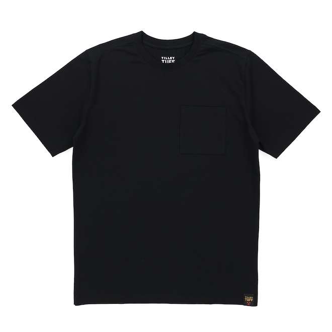Tilley Tuff Legacy Men's T-Shirt with Pocket in Black Cotton - Medium