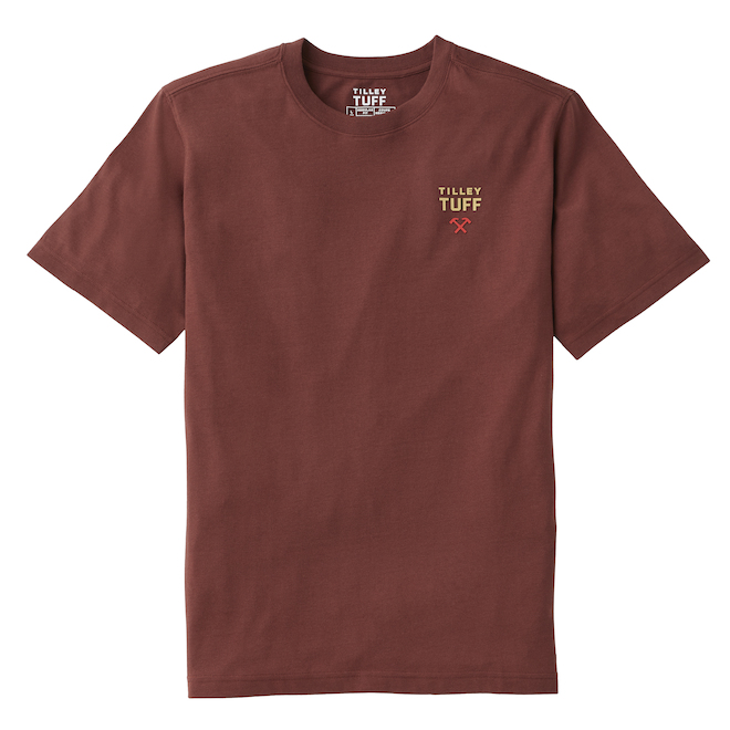 Tilley Tuff Core Men's T-Shirt in Maroon Cotton - XX-Large