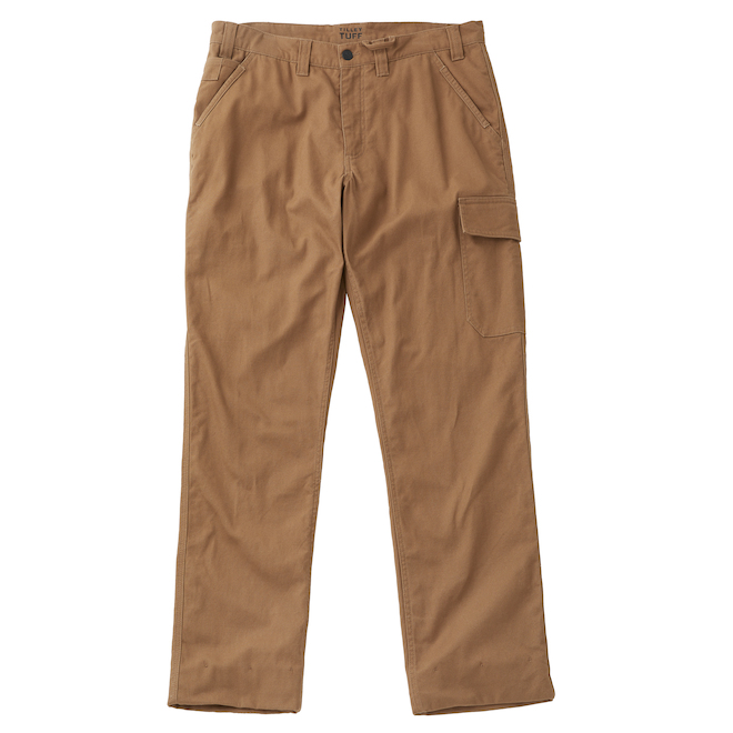 Tilley Tuff Utility Pant in Flannel-Lined Cotton for Men with 7 Pockets 40 x 32 - Sand
