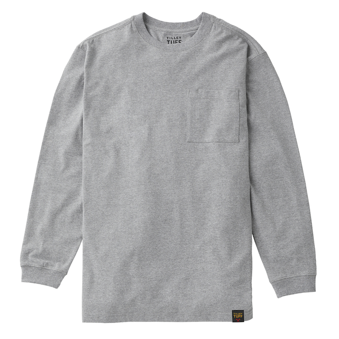 Tilley Tuff Legacy Long-Sleeved T-Shirt for Men in Grey Cotton - Medium