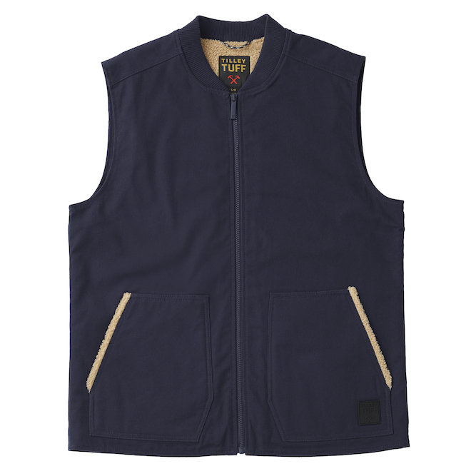 Tilley Tuff Lined Sleeveless Vest for Men in Navy Cotton - Medium