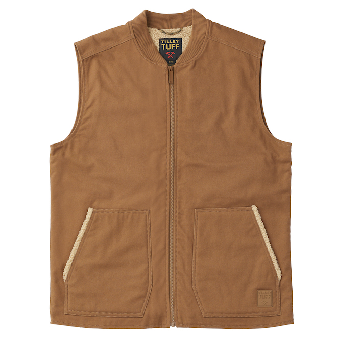 Tilley Tuff Lined Sleeveless Vest for Men in Sand Cotton - X-Large